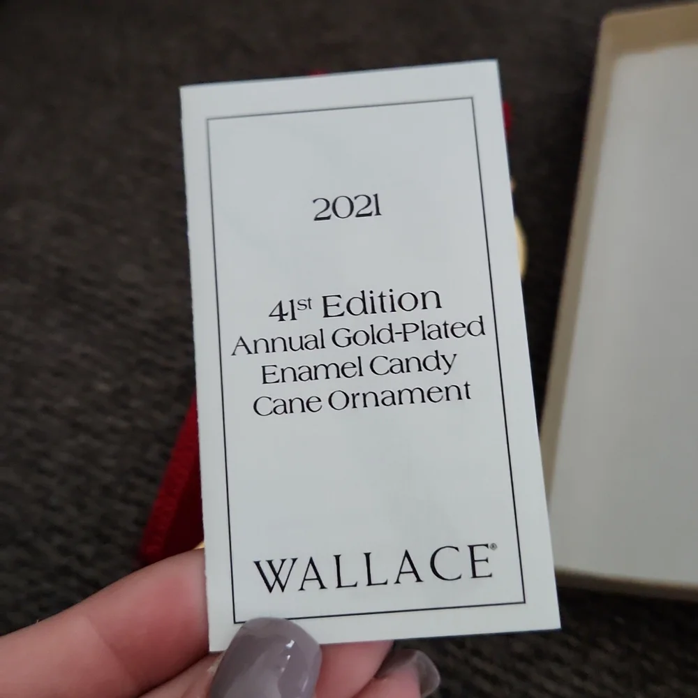 Wallace 2021 Gold-Plated Candy Cane Ornament